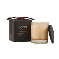 Boîtes de bougies parfumées de luxe recyclées avec logo personnalisé, revêtement UV, emballage en papier kraft avec ruban