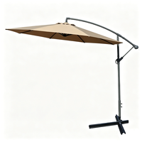 Parasol banane dépliable avec auvent ventilé, mât latéral en fer robuste, design moderne, imperméable, pour extérieur, cour et hôtel