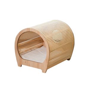 Vente en gros d'usine Tunnel classique moderne en bois massif Lit pour chat <span class=keywords><strong>Cachette</strong></span> de <span class=keywords><strong>maison</strong></span> Rectangle Cage pour animaux de compagnie Design haut de gamme sans danger pour les animaux de compagnie - Product Image 1