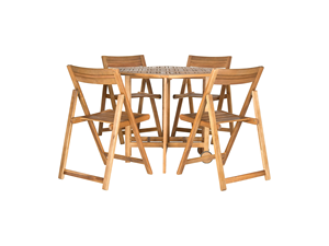 <span class=keywords><strong>Tavolo</strong></span> da <span class=keywords><strong>esterno</strong></span> in 5 pezzi 4 sedie realizzate in legno di Acacia Teak marrone finitura pieghevole <span class=keywords><strong>tavolo</strong></span> da pranzo Set di sedie con vita spensierata - Product Image 5