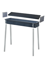 Chariot de cuisine moderne en fer avec barbecue à charbon de bois pliable à double niveau réglable pour jardin extérieur camping pour 5+ personnes