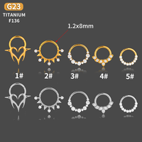YW gros G23 titane Piercing articulé Segment anneau Septum anneau oreille Cartilage hélice Piercing unisexe bijoux