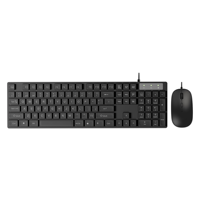 Combo de Teclado y Ratón USB con Cable de 104 Teclas para Laptop, Plug-and-Play, Resistente al Agua, Ultra Delgado, para Oficina, Hogar y Escuela