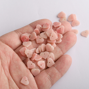 Tự nhiên Rose Quartz đá hạt mỗi gram trang sức giá bán buôn hồng OPAL mịn bề mặt hình trái tim màu hồng pha lê - Product Image 4