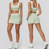 Roregal Nude Contraste Couleur Serré Yoga Vêtements Beau Dos Sport Ensemble Workout Sports Yoga Leggings et Soutien-Gorge Ensemble
