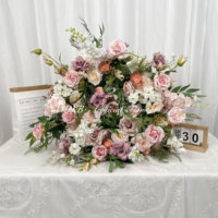 Usine de fleurs artificielles DKB, vente en gros de fleurs artificielles en soie, centres de table de mariage, boules de fleurs bleues, centres de table