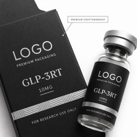 Kotak Kosmetik yang Dapat Disesuaikan Botol Peptida Kotak Kertas Hologram Mengkilap 3ml 5ml Wadah Kemasan Vial Pepti dengan Label