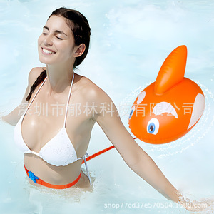 <b>Inflatable</b> Dolphin Swim Float With Strap 40cm Swimming Pool Safety Buoy For Kids And Adults - Product Image 4
