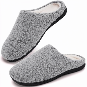 Pantofole <span class=keywords><strong>Ortopediche</strong></span> ERGOfoot da <span class=keywords><strong>Donna</strong></span>, Morbide, per Fascite Plantare, con Supporto Arco Plantare, in Pile Sherpa, Soletta Rimovibile in Lana, Punta in Gomma - Product Image 1