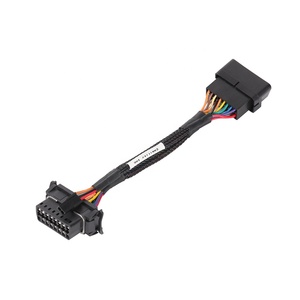 Кабель-переходник OBD2 (мужской) на OBDII (женский) 16-контактный 2-контактный 5557, силовой разъем, жгут проводов для автомобильной диагностики - Product Image 1