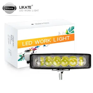Mqlkt-barre lumineuse 4D Led pour voiture, accessoire de travail, lampe carrée, tout-terrain, pour 4x4, 18w