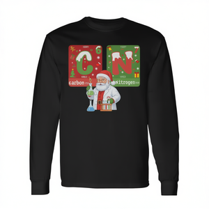 Camiseta de manga larga con tabla periódica de humor científico y químico de Navidad - Product Image 2