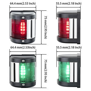 <b>12V</b> Green <b>LED</b> Navigation Yacht Indicator Lights Marine Port Starboard Side Signal Lights Equipment Equipment for Ships Yachts - Product Image 2