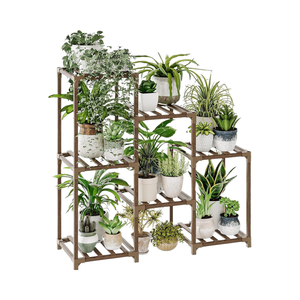 Bamworld-Soporte de madera para plantas de 3 niveles, estante de <span class=keywords><strong>escalera</strong></span> para múltiples plantas, decoración Bohemia para el hogar, jardinería, <span class=keywords><strong>Patio</strong></span>, sala de estar - Product Image 1