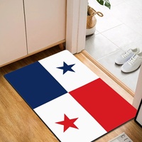 Tapis de porte antidérapant rectangulaire avec drapeau national du Panama 40*60cm, tapis de sol en polyester et caoutchouc pour entrée et garage