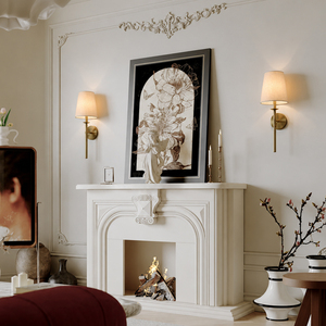 Light Luxury Tapered Cloth Shade <b>Wall</b> <b>Sconce</b> Golden Metal <b>Wall</b> Lamp For Villa Hotel Interior - Product Image 2