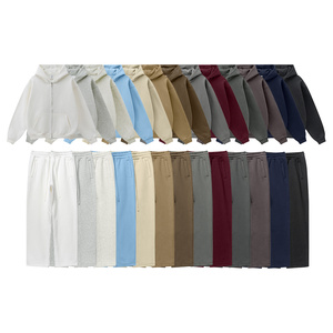 Ensemble <span class=keywords><strong>de</strong></span> sweats à capuche et pantalons <span class=keywords><strong>de</strong></span> survêtement <span class=keywords><strong>de</strong></span> haute qualité pour hommes, ensemble personnalisé en deux pièces, sweat à capuche zippé lourd pour hommes, survêtement - Product Image 2