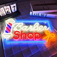 Enseigne néon LED pour salon de coiffure, décoration murale en acrylique, accessoires pour salon de coiffure, alimentation USB, indice de protection IP65, intensité réglable