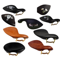 Repose-menton de violon haut de gamme Jingying 2026 en ébène incrusté de fleurs de prunier avec vis de fixation dorée, accessoires de violon personnalisés
