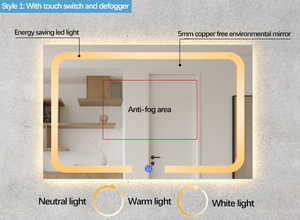Chống Cháy Nổ Thông Minh Không Khung Màn Hình Cảm Ứng Chống Sương Mù Phòng Tắm LED Gương - Product Image 4