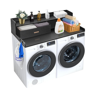 2 cassetti portabiancheria in legno con 2 ganci copriscarpe antiscivolo per lavasciuga - Product Image 1