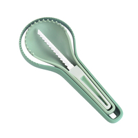 3-delige meloenbolletjeslepelset, fruitmes, multifunctioneel meloen-/cantaloupe-/watermeloenverwerkingsgereedschap voor de keuken