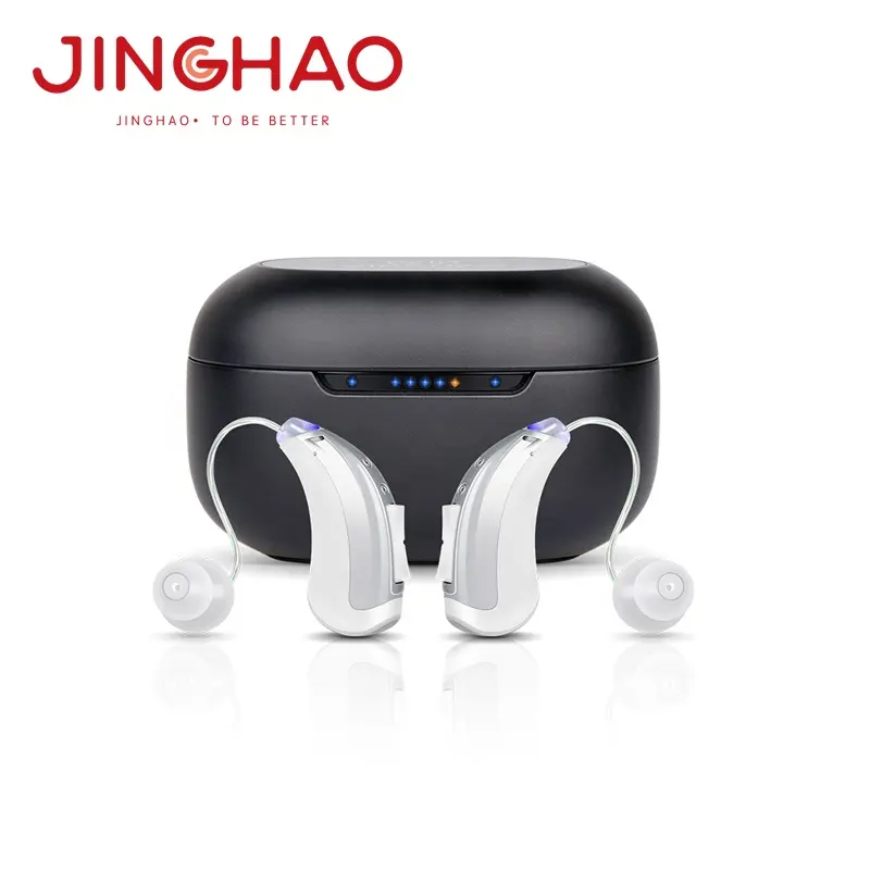 Jinghao aparelhos auditivos para ouvido, aparelho auditivo bluetooth, recarregável, com cancelamento de ruído