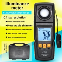 GM1020 Luxmètre numérique de haute précision 0,1 LUX Photomètre 0,1 Bande passante spectrale Fonctionnement -20~+60 pour faible luminosité