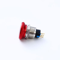 Bouton d'arrêt d'urgence électronique en métal ELEWIND 19 mm, interrupteur 16 mm, étanche IP41, LED 12V 1A