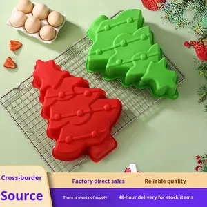 แม่พิมพ์อบซิลิโคนรูปต้นคริสต์มาส-ถาดธีมวันหยุดเกรดอาหารสำหรับคุกกี้แบบทำมือขนมช็อคโกแลตเค้กและขนมปัง - Product Image 2