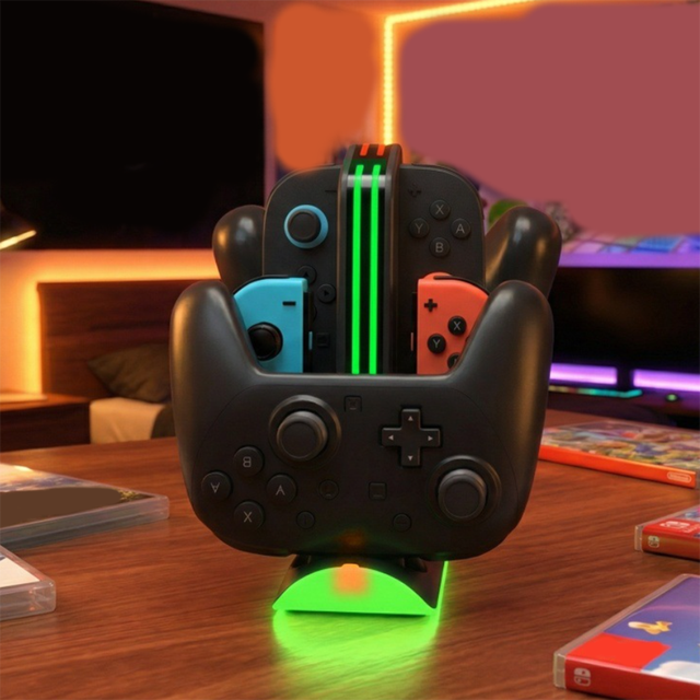 Multi Function Controller Charging Station for Nintendo Switch/Oled/Switch 2 Joy Pad Con Charger Base with RGB Light
