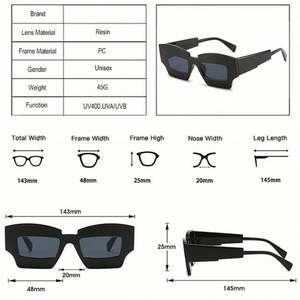 Gafas de Sol Cuadradas Irregulares con Logotipo Personalizado, Estilo Retro 2022, Colores Dulces para Hombre y Mujer - Product Image 6