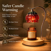 Lampe chauffe-bougie électrique rétro en verre, diffuseur d'arômes, brûleur de cire parfumée, pour chambre à coucher
