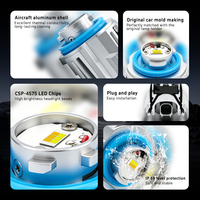 Nouveaux phares antibrouillard LED pour voiture en aluminium 52W L1B LW5B 5600LM CSP-3570 Chips 9-18V Blanc Jaune Double Couleur Ventilateur Turbo Haute Vitesse