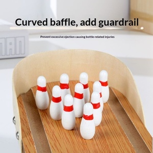 Jeu de mini-bowling éducatif en bois pour enfants de 4 à 6 ans, jeu de bureau créatif interactif parent-enfant anti-stress, couleur NC - Product Image 3