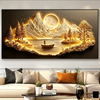 Décoration de chambre 3D en gros, paysage élégant et atmosphérique, idéal pour hôtel et bureau, peinture décorative en porcelaine de cristal