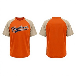 Orange <b>Raglan</b> Sports Jersey Short Sleeve Football Shirt Custom Teamwear Printed Front Number 100% Polyester Quick Dry Match <b>Top</b> - Product Image 2