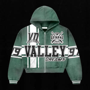 เสื้อฮู้ดครอปสไตล์วินเทจผ้าฝ้าย 100% พิมพ์โลโก้แบรนด์ผู้ชายตามสั่ง ตกแต่งด้วยคริสตัล สไตล์ลำลอง สีซีดแบบโดนแดด ทรงโอเวอร์ไซส์ ใส่ได้ทั้งผู้ชายและผู้หญิง - Product Image 3