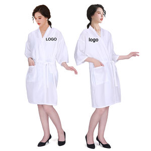 Bata de Barbería con Logotipo Personalizado, Impermeable, para Clientes de Belleza, Kimono de Poliéster de 61*100 cm con Cintura Ajustable - Product Image 4