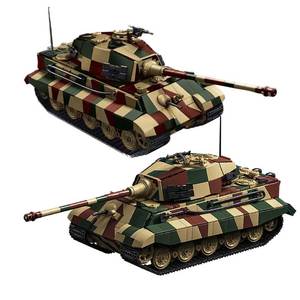 Vente en gros de modèles de chars lourds allemands King Tiger II de la Seconde Guerre mondiale à l'échelle 1/28, kits de véhicules militaires pour adultes, ensembles de blocs de construction de collection - Product Image 1