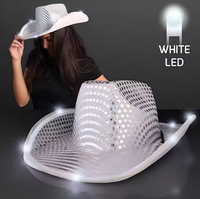 Cappello da Cowboy Luminoso con Paillettes Argento 2026 per Adulti, Fedora da Cowgirl che si Illumina, per Feste e Attività all'Aperto, Adatto a Tutte le Stagioni