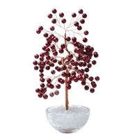 Ornement d'arbre en fil de cristal et pierres précieuses fait main pour rebord de fenêtre, présentoir de bureau et cadeau de pendaison de crémaillère