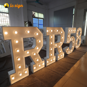 Grandi <span class=keywords><strong>Lettere</strong></span> Autoportanti per Matrimoni, Insegne 3D Luminose in Metallo LED, <span class=keywords><strong>Lettere</strong></span> Giganti 'Love' - Product Image 2