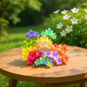 Tre fermagli per capelli con fiori di frangipani da 9,5 cm, accessorio colorato per capelli per donne e ragazze - Product Image 2