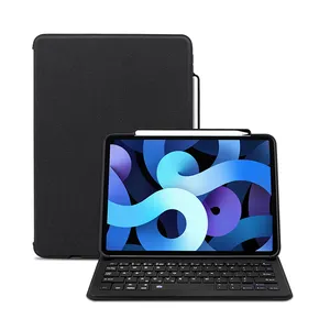 Unique Design Hot Sale PU Leather Pencil Holder BT wireless Keyboard case for iPad Air 4th Gen