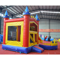 Château gonflable coloré avec toboggan, structure de saut commerciale pour les fêtes d'enfants en extérieur et les entreprises