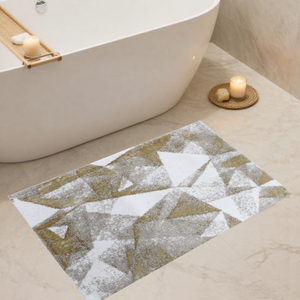 Tapis de bain et tapis de salle de bain River 70x120cm en coton recyclé teint en fil jacquard, marque privée, fabriqué en Turquie - Product Image 1