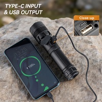 Lampe torche tactique zoomable XHP70 LED avec lumière latérale COB, rechargeable par USB, étanche, lampe d'urgence pour l'extérieur