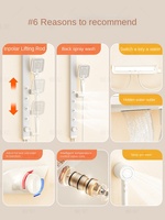 Tiktok Tendance Pistolet Matel Blanc Couleur Smart Led Retour Taille Massage Système De Douche Exposé Mur Monté Salle De Bains Robinets Ensemble De Douche