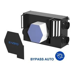 Auto Summer Bypass ERV HRV Ventilation MVHR Heat Recovery System With Heat Exchange Mode Saving Consumption For Air Conditioner